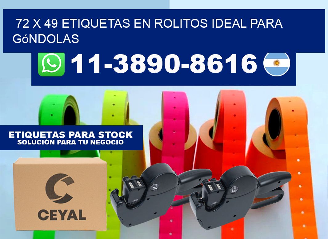 72 x 49 etiquetas en rolitos ideal para góndolas