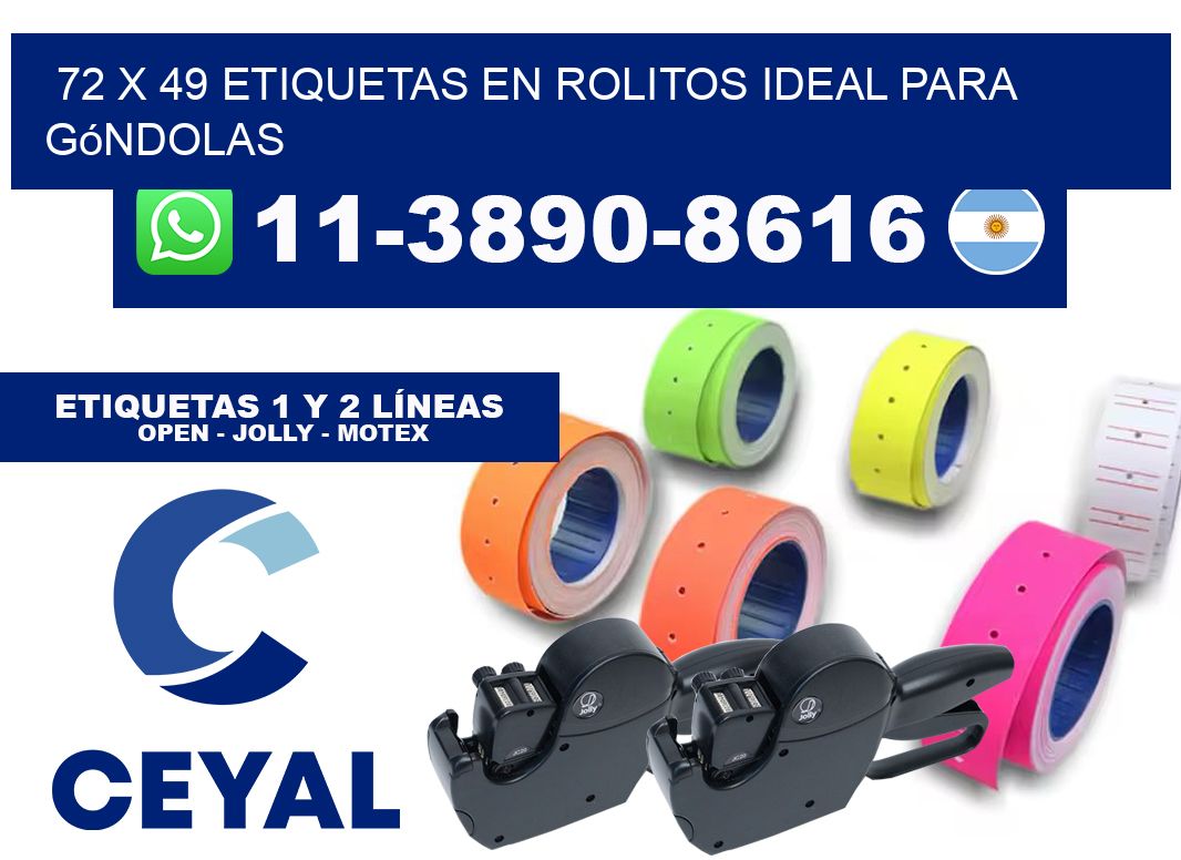 72 x 49 etiquetas en rolitos ideal para góndolas