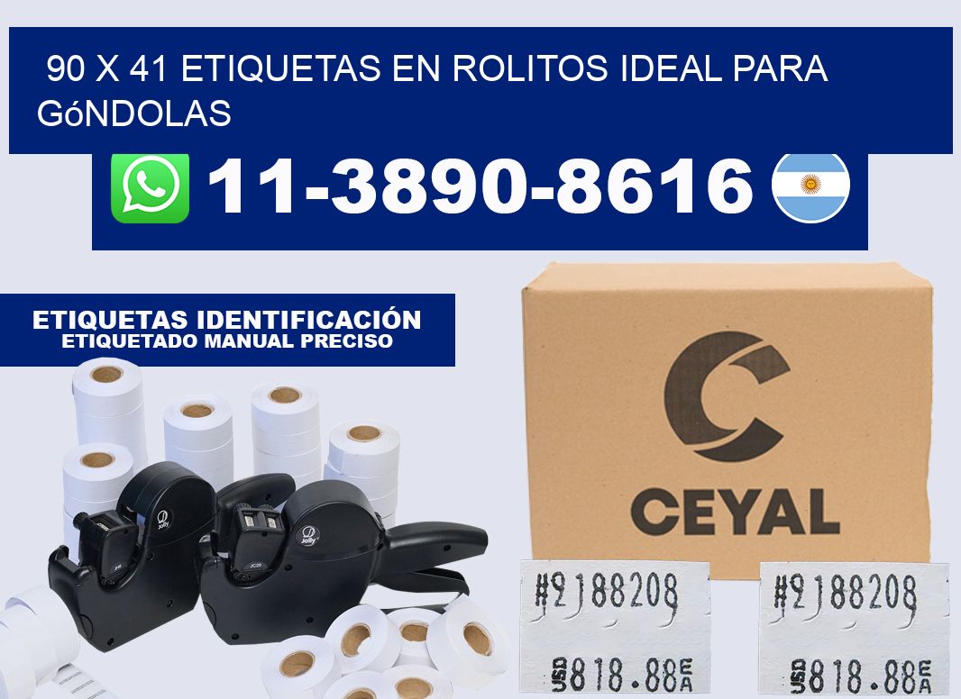 90 x 41 etiquetas en rolitos ideal para góndolas
