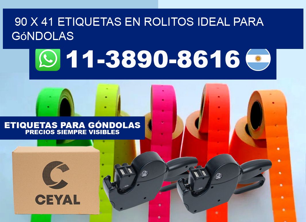 90 x 41 etiquetas en rolitos ideal para góndolas