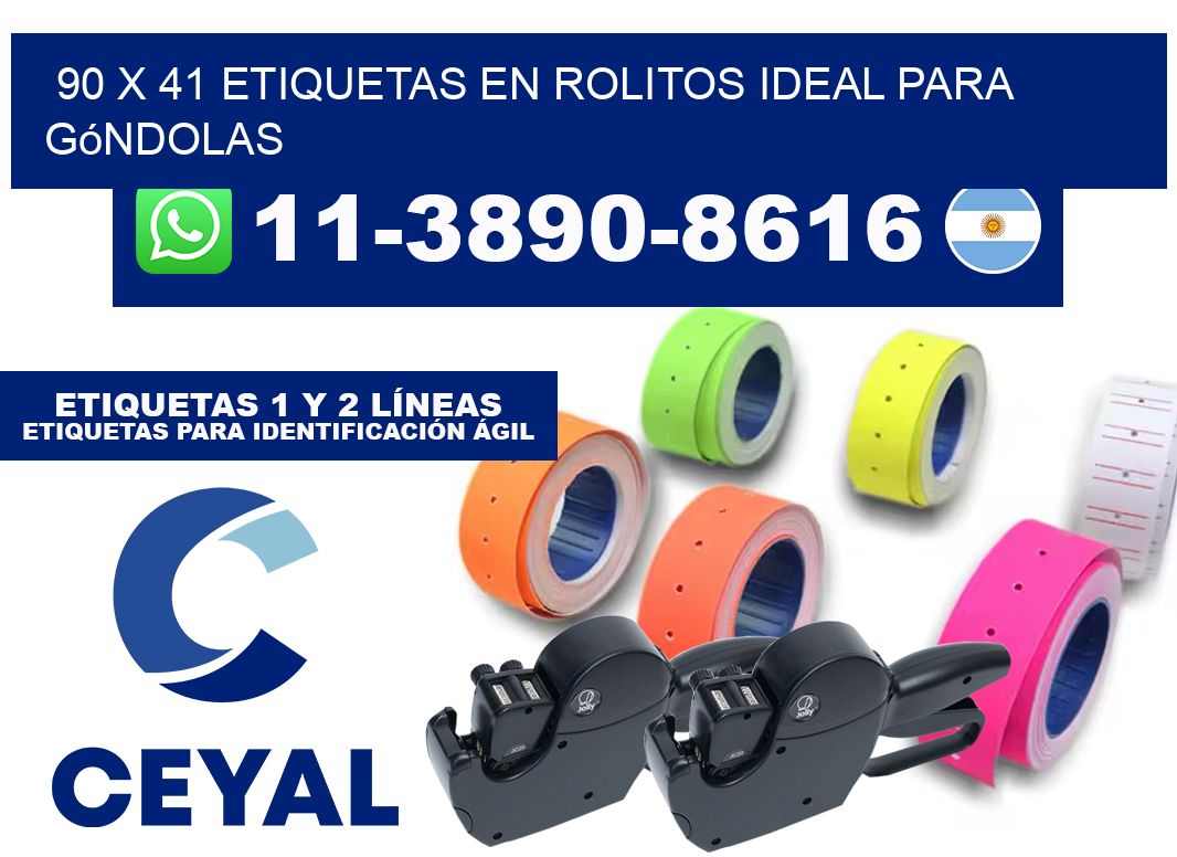 90 x 41 etiquetas en rolitos ideal para góndolas