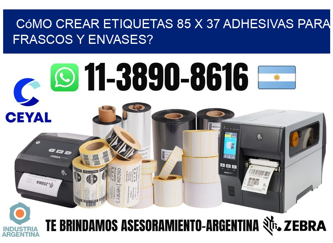 Cómo crear etiquetas 85 x 37 adhesivas para frascos y envases?