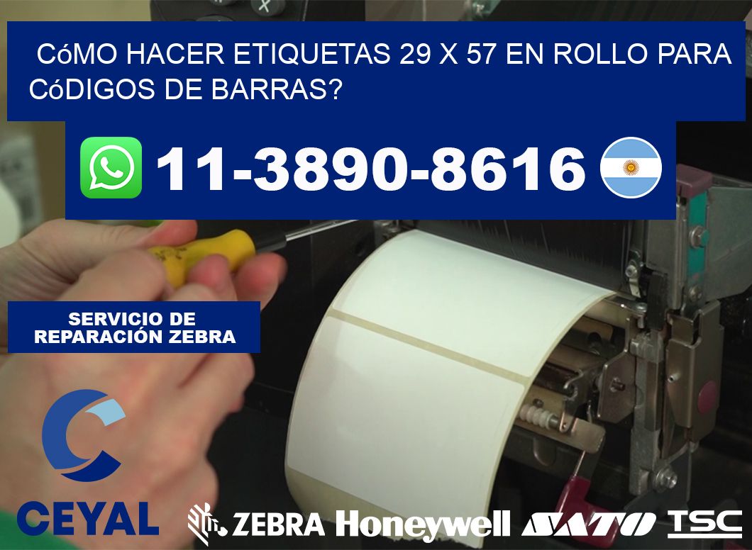 Cómo hacer etiquetas 29 x 57 en rollo para códigos de barras?