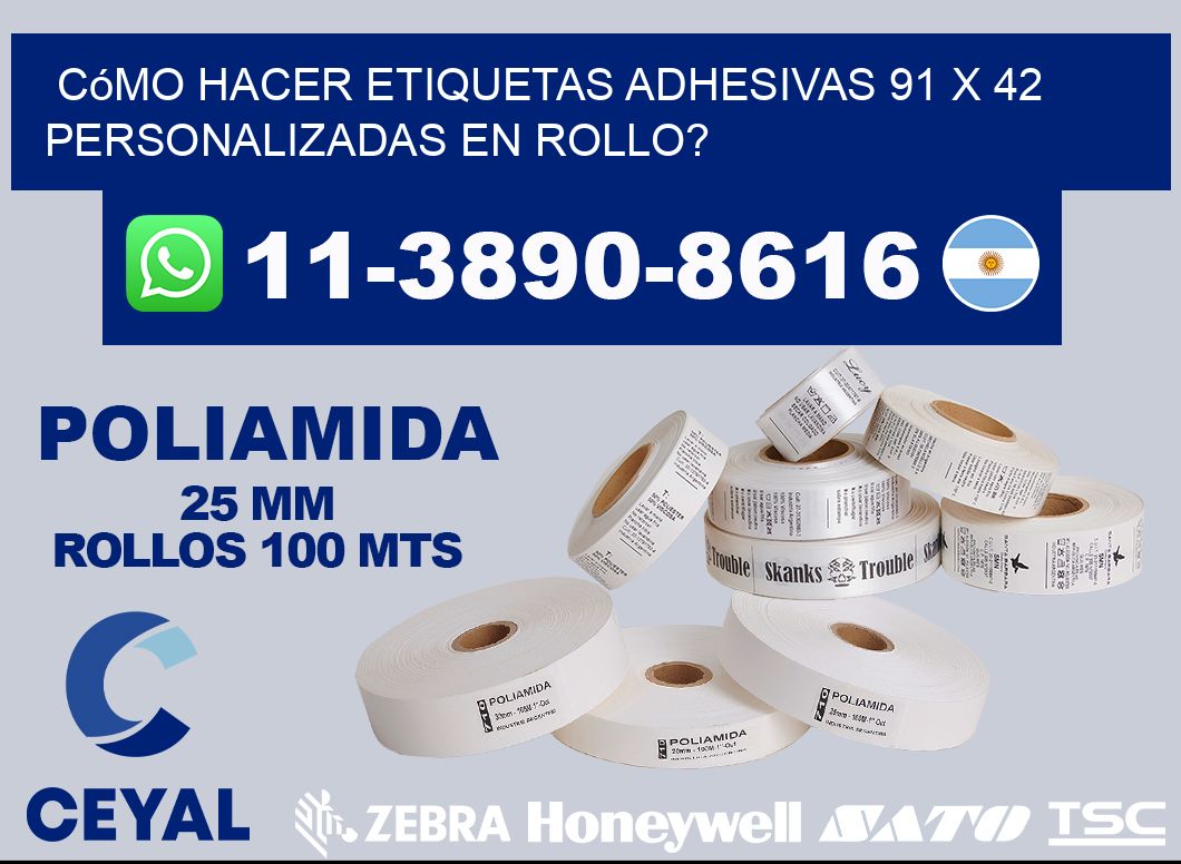 Cómo hacer etiquetas adhesivas 91 x 42 personalizadas en rollo?