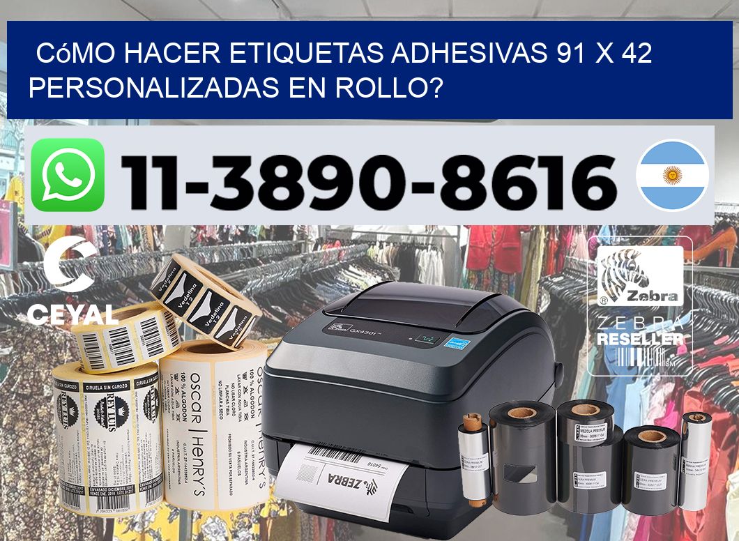 Cómo hacer etiquetas adhesivas 91 x 42 personalizadas en rollo?