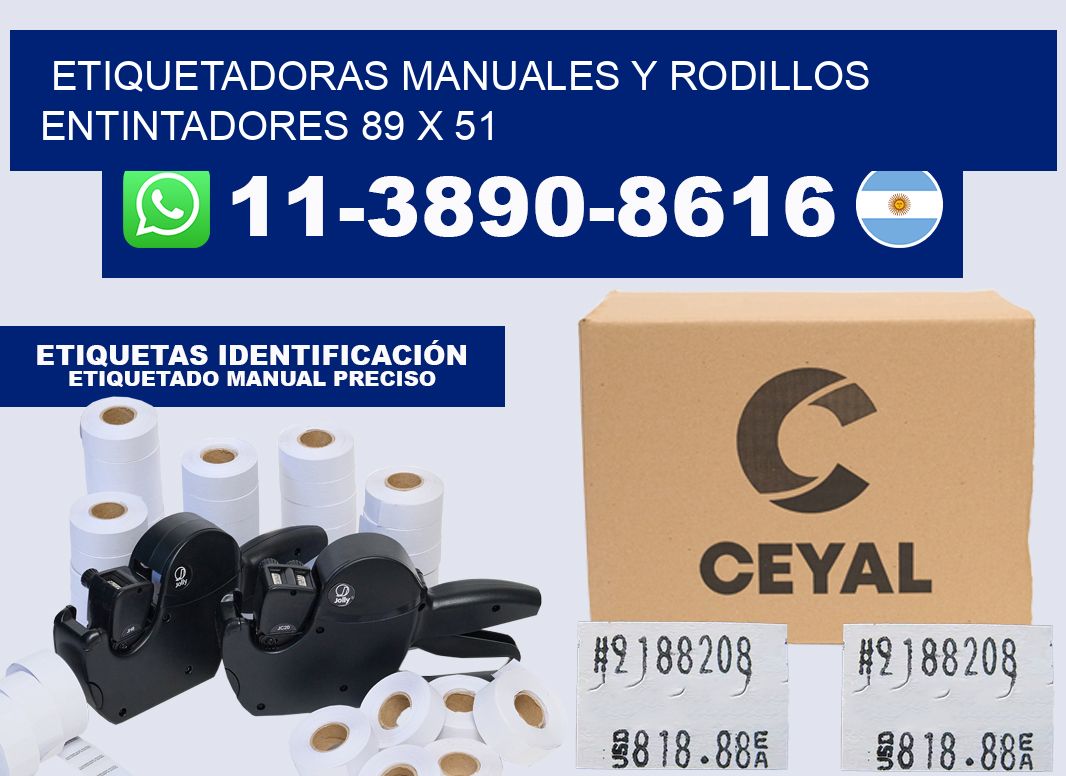 Etiquetadoras manuales y rodillos entintadores 89 x 51