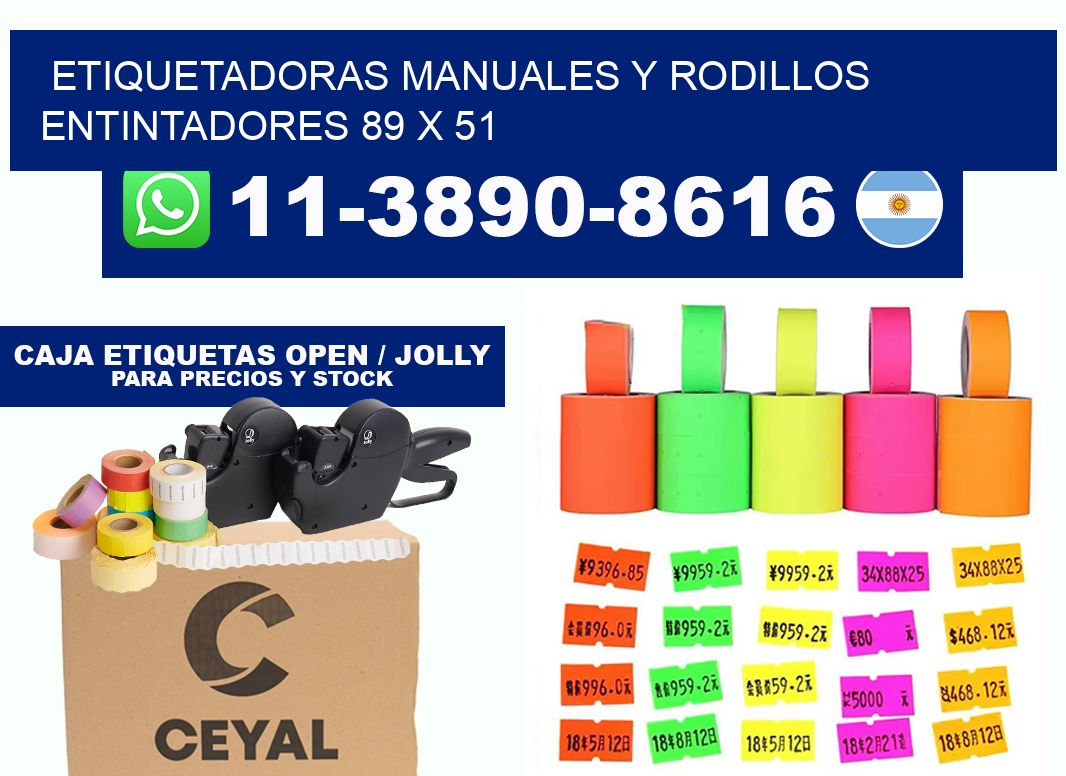 Etiquetadoras manuales y rodillos entintadores 89 x 51