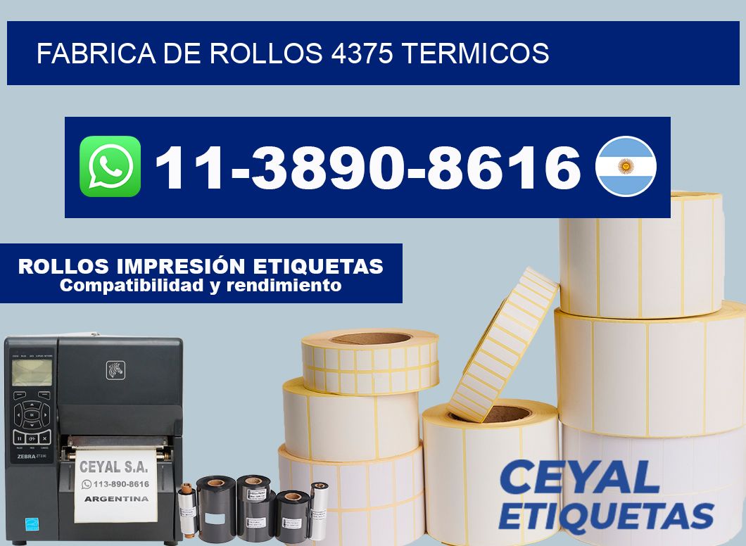 FABRICA DE ROLLOS 4375 TERMICOS