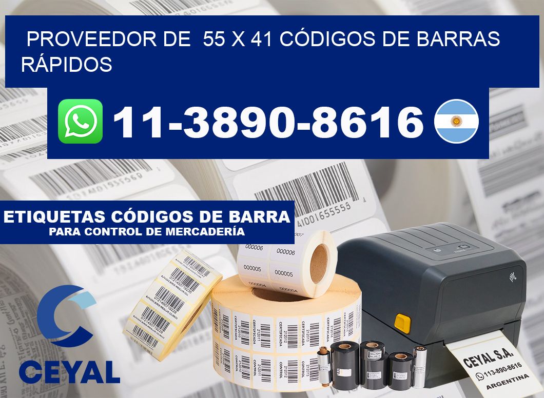 PROVEEDOR DE  55 x 41 CÓDIGOS DE BARRAS RÁPIDOS