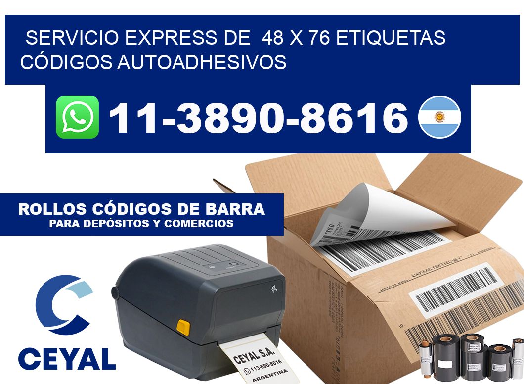 SERVICIO EXPRESS DE  48 x 76 ETIQUETAS CÓDIGOS AUTOADHESIVOS