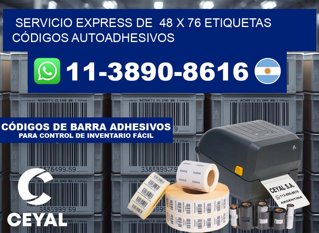 SERVICIO EXPRESS DE  48 x 76 ETIQUETAS CÓDIGOS AUTOADHESIVOS