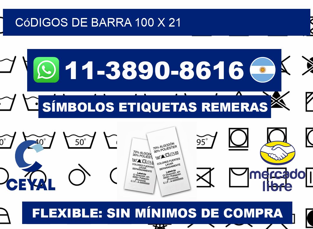 códigos de barra 100 x 21