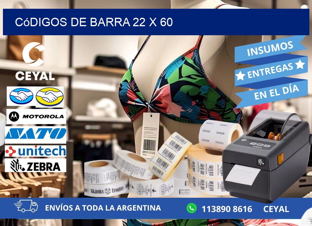 códigos de barra 22 x 60
