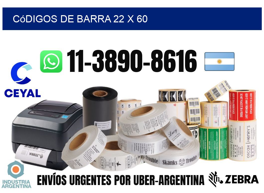 códigos de barra 22 x 60
