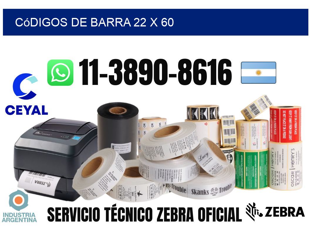 códigos de barra 22 x 60