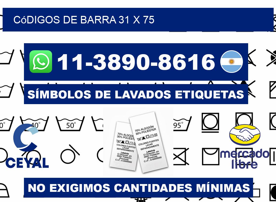 códigos de barra 31 x 75