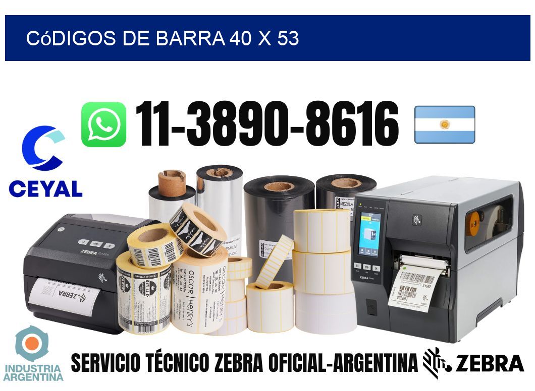 códigos de barra 40 x 53