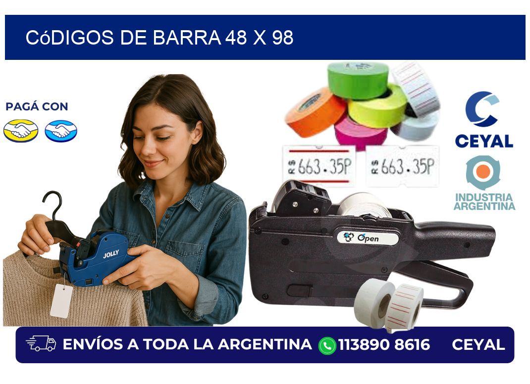 códigos de barra 48 x 98