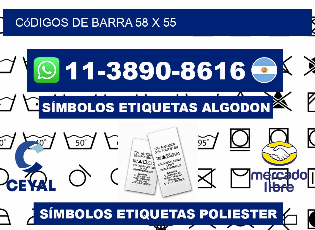 códigos de barra 58 x 55