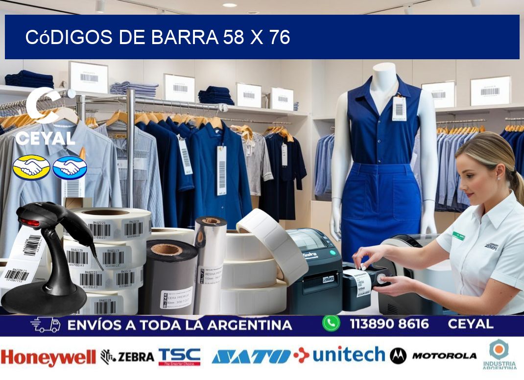 códigos de barra 58 x 76