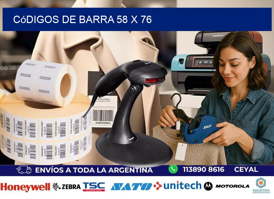 códigos de barra 58 x 76