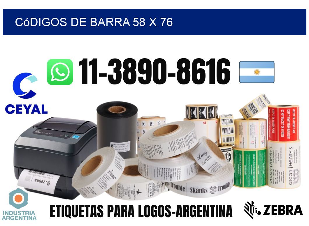 códigos de barra 58 x 76
