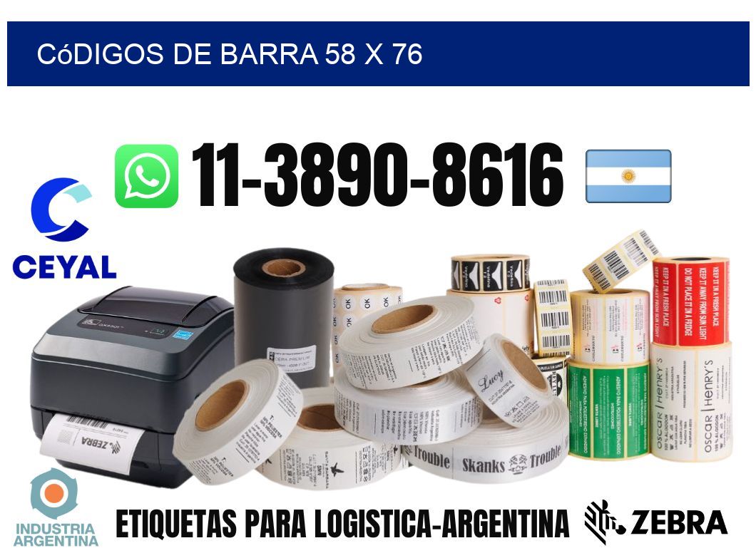 códigos de barra 58 x 76
