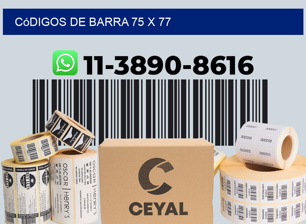 códigos de barra 75 x 77