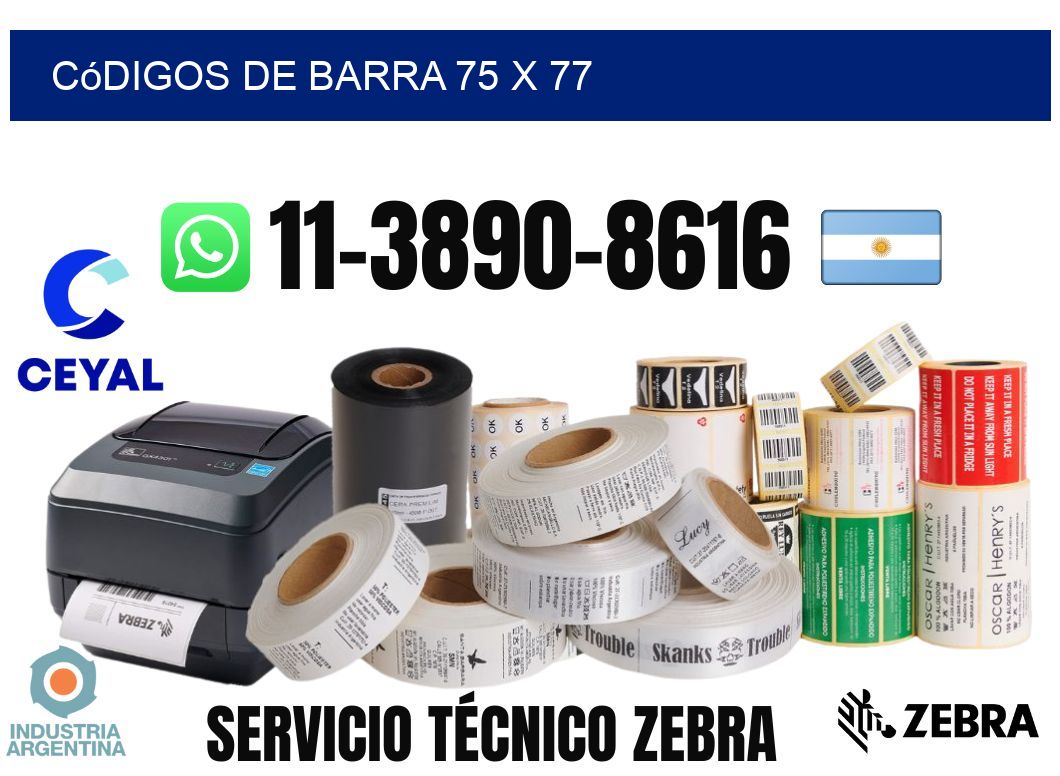 códigos de barra 75 x 77