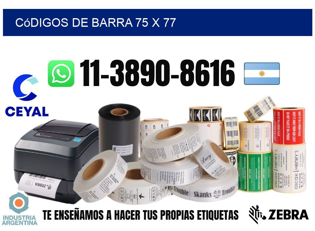 códigos de barra 75 x 77