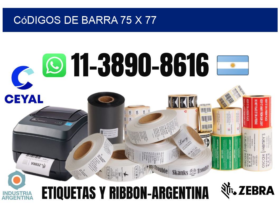 códigos de barra 75 x 77