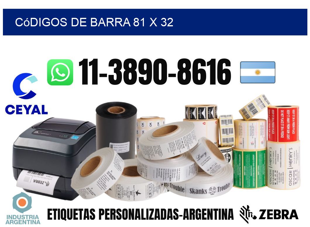 códigos de barra 81 x 32
