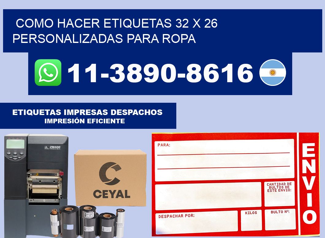 como hacer etiquetas 32 x 26 personalizadas para ropa