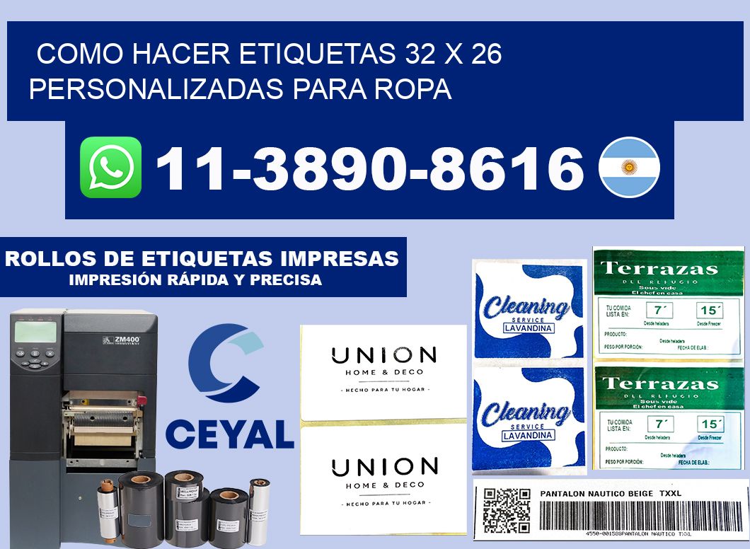 como hacer etiquetas 32 x 26 personalizadas para ropa