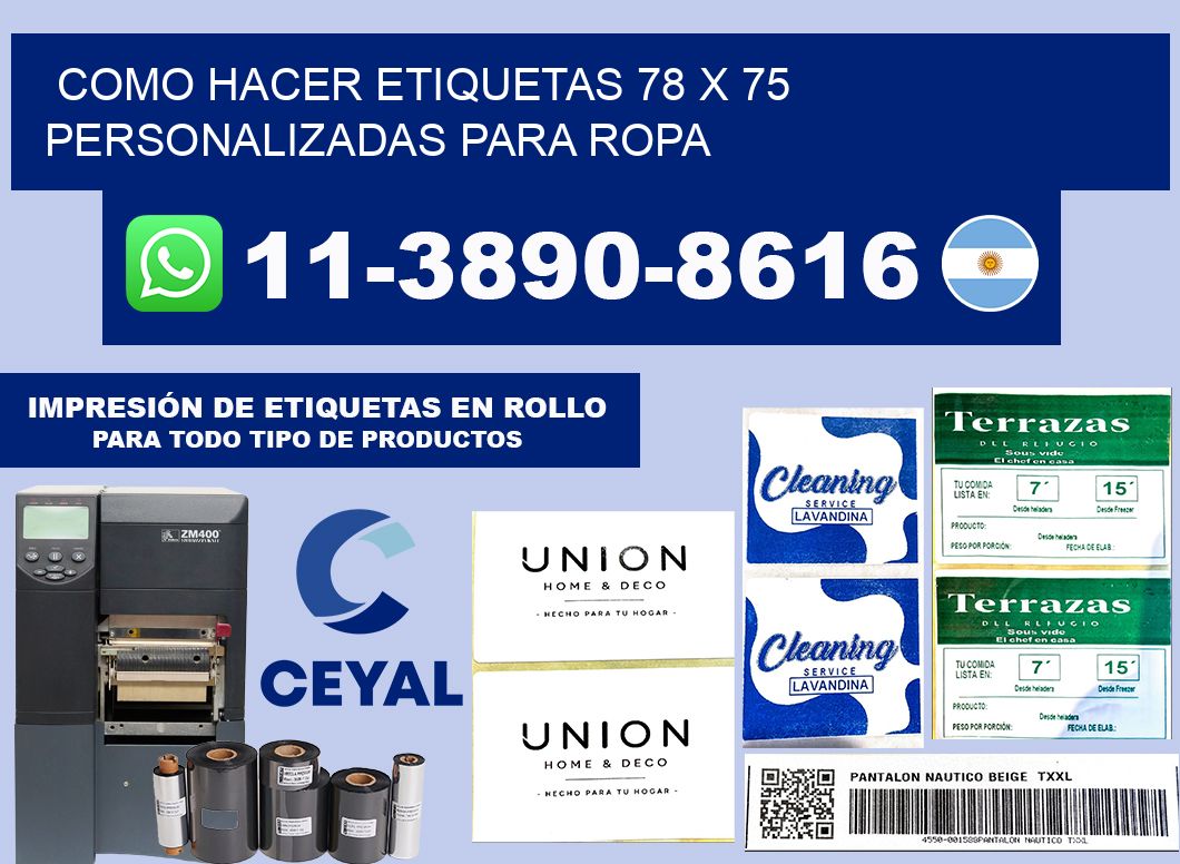 como hacer etiquetas 78 x 75 personalizadas para ropa