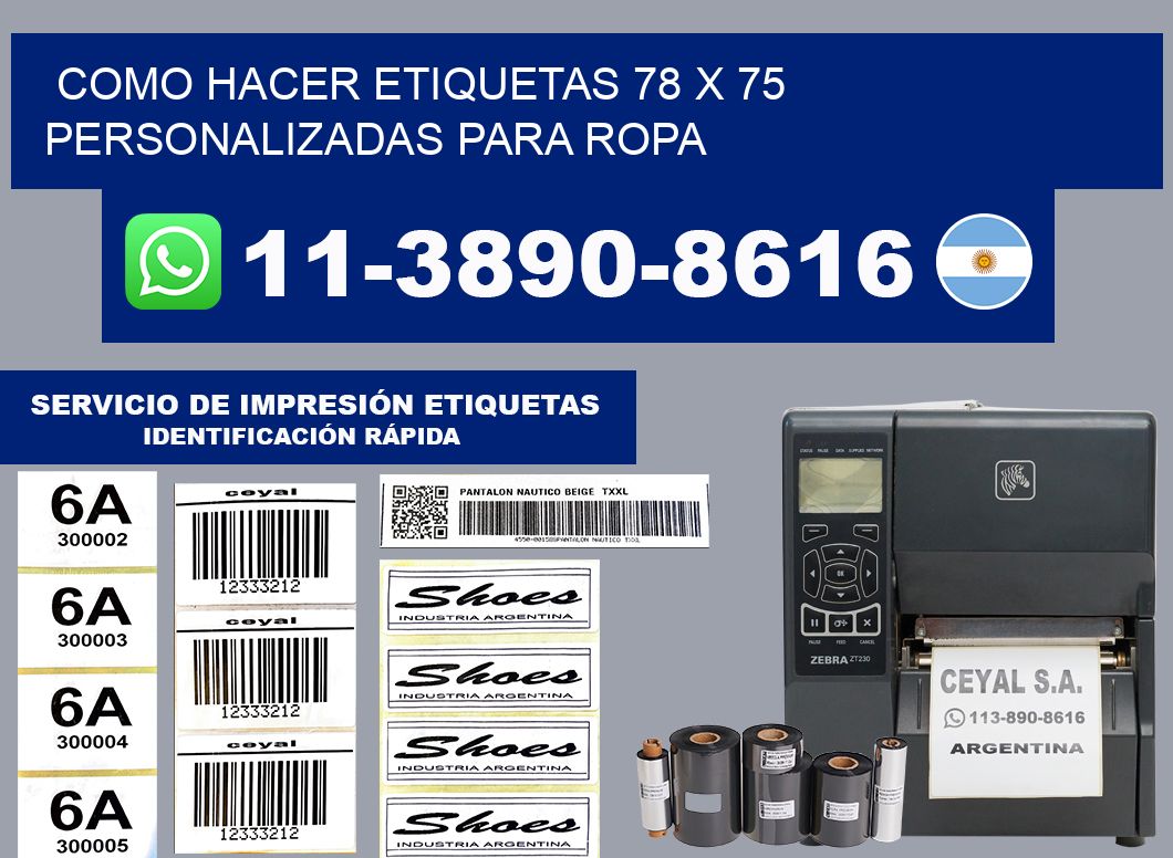 como hacer etiquetas 78 x 75 personalizadas para ropa
