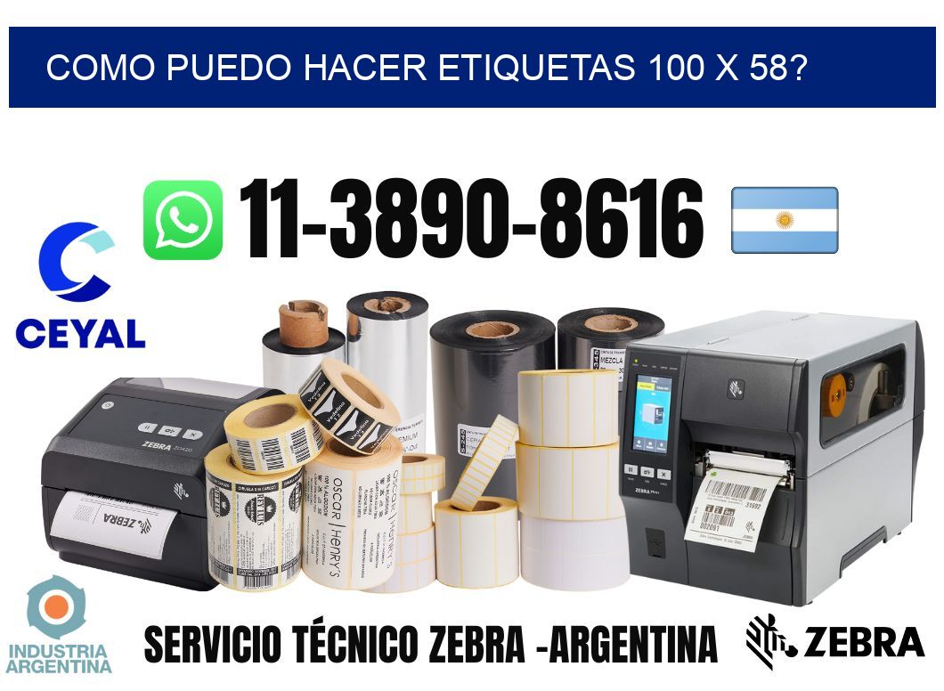 como puedo hacer etiquetas 100 x 58?
