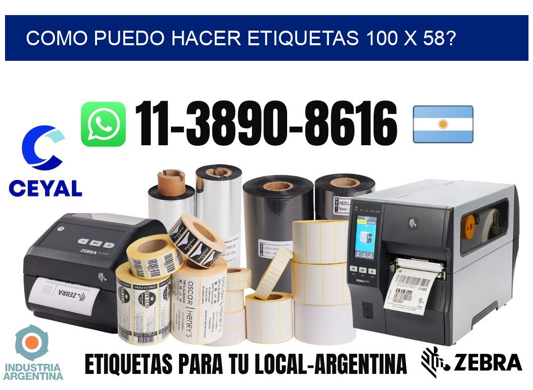 como puedo hacer etiquetas 100 x 58?