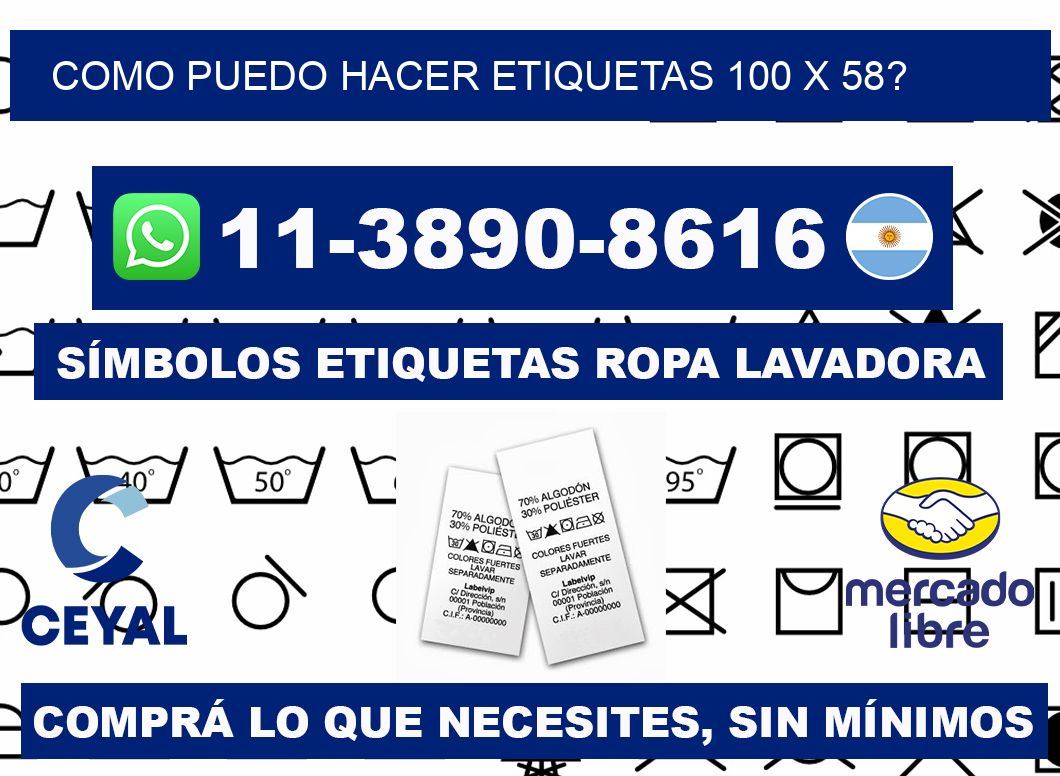 como puedo hacer etiquetas 100 x 58?