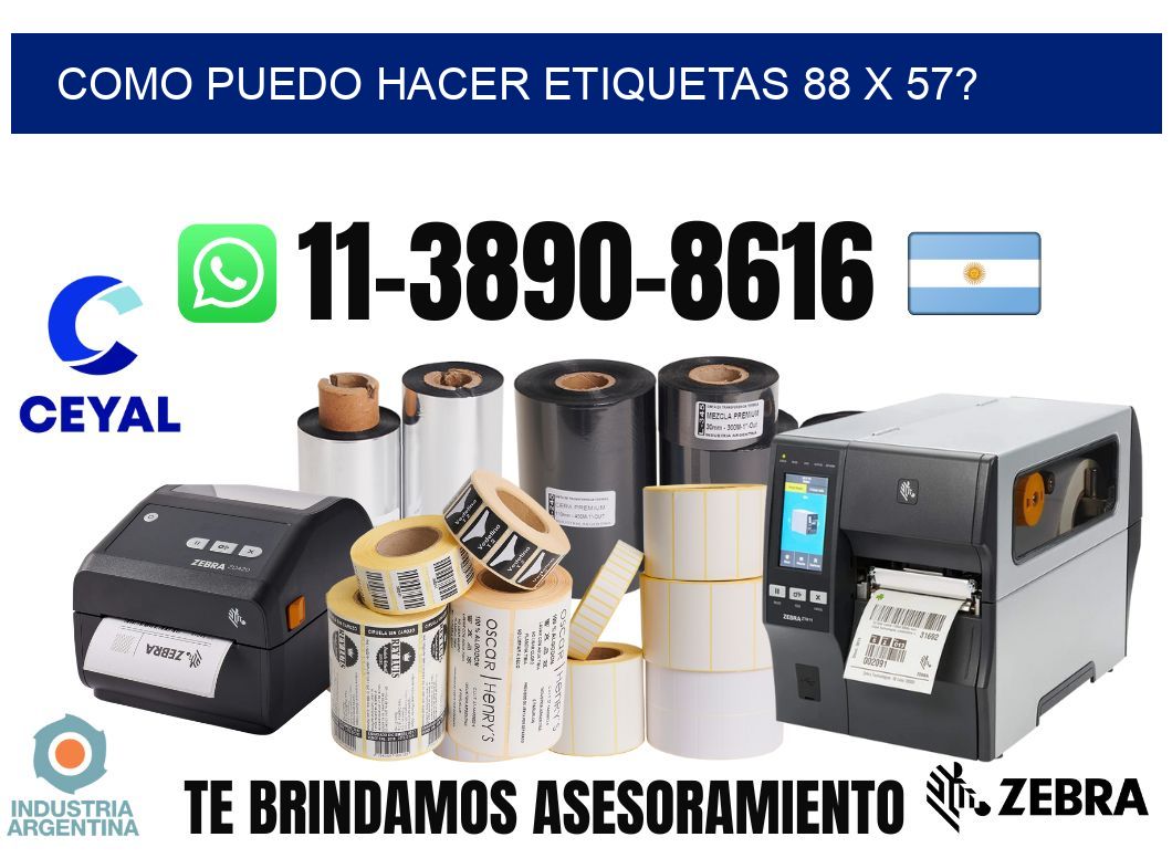 como puedo hacer etiquetas 88 x 57?