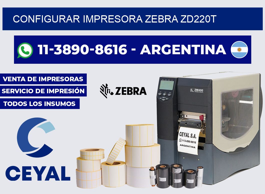 configurar impresora Zebra ZD220T