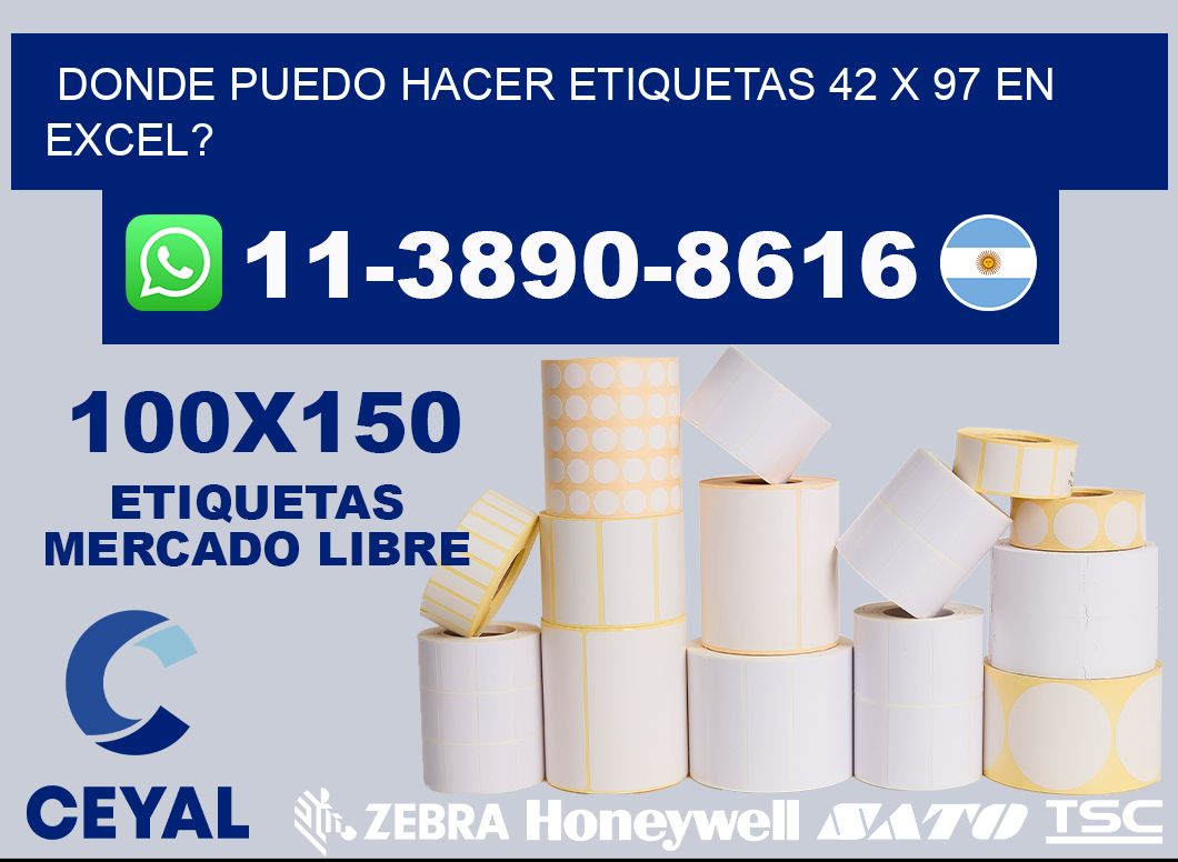 donde puedo hacer etiquetas 42 x 97 en excel?