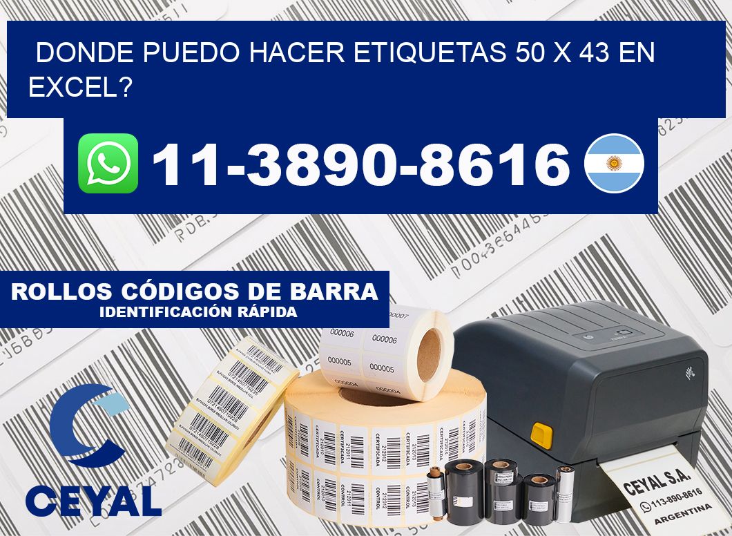 donde puedo hacer etiquetas 50 x 43 en excel?