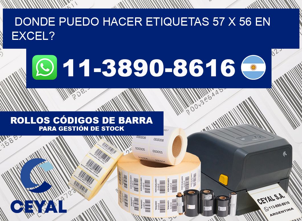 donde puedo hacer etiquetas 57 x 56 en excel?