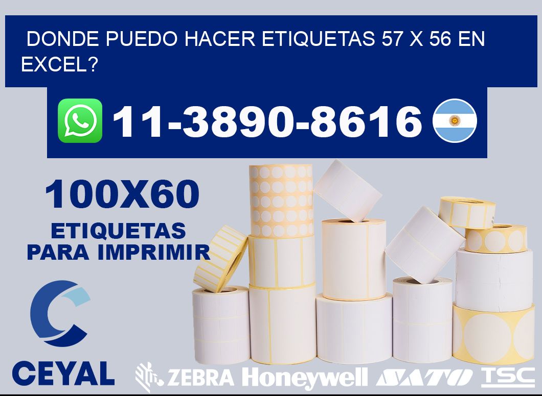 donde puedo hacer etiquetas 57 x 56 en excel?