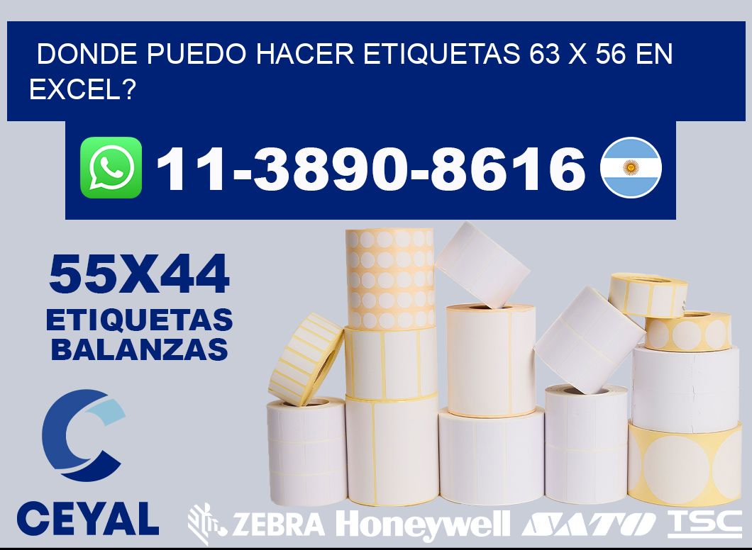 donde puedo hacer etiquetas 63 x 56 en excel?