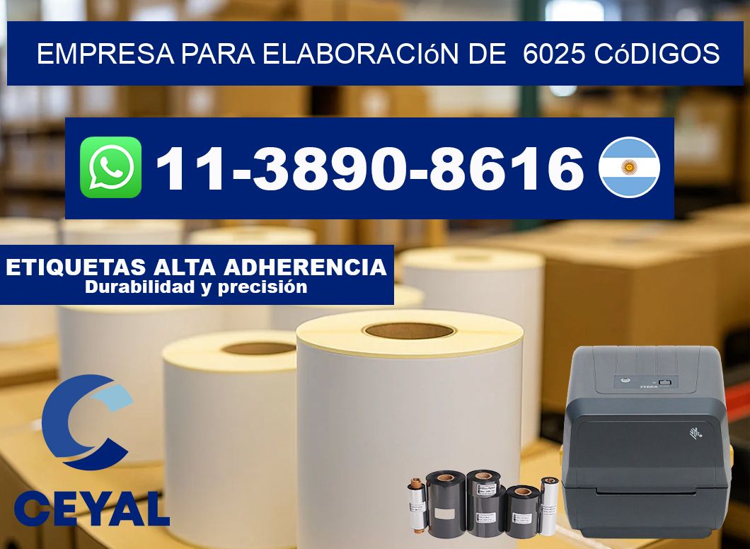 empresa para elaboración de  6025 códigos
