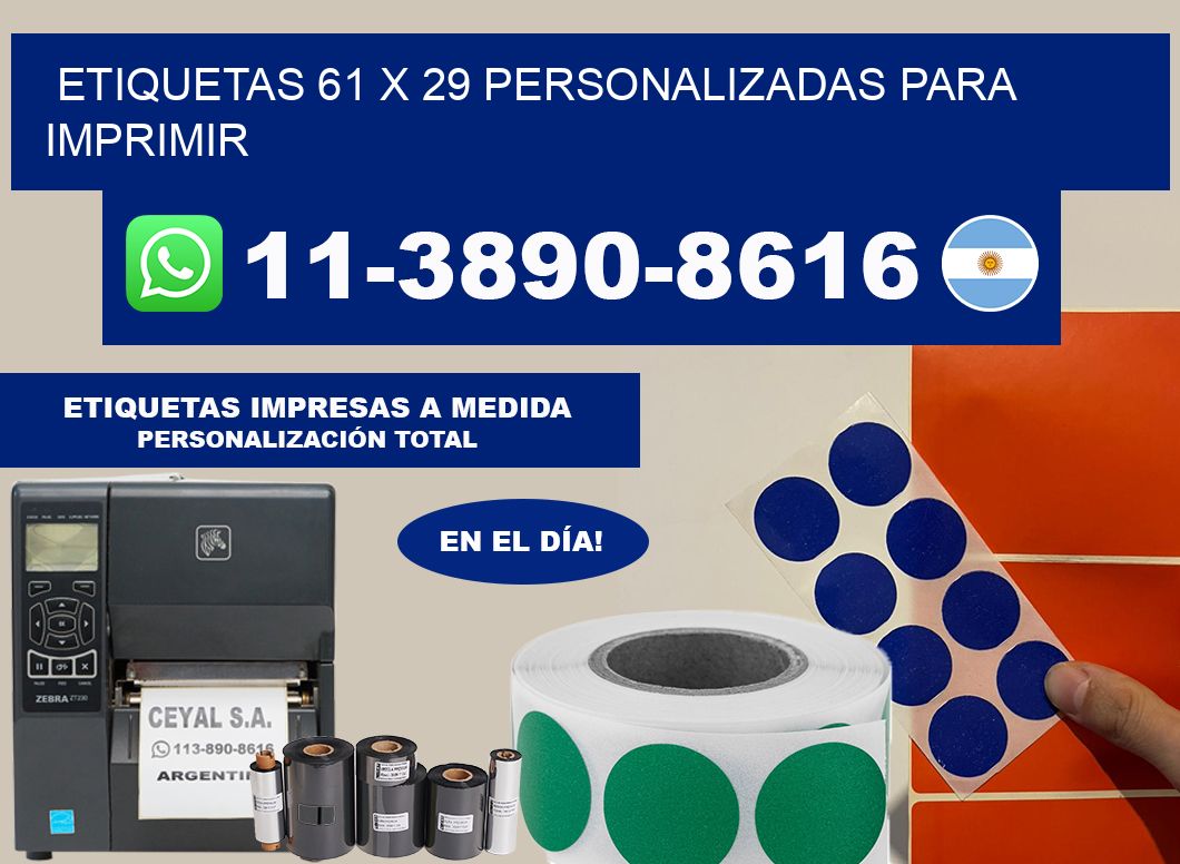 etiquetas 61 x 29 personalizadas para imprimir