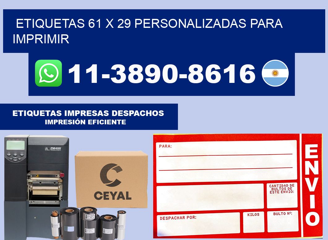etiquetas 61 x 29 personalizadas para imprimir