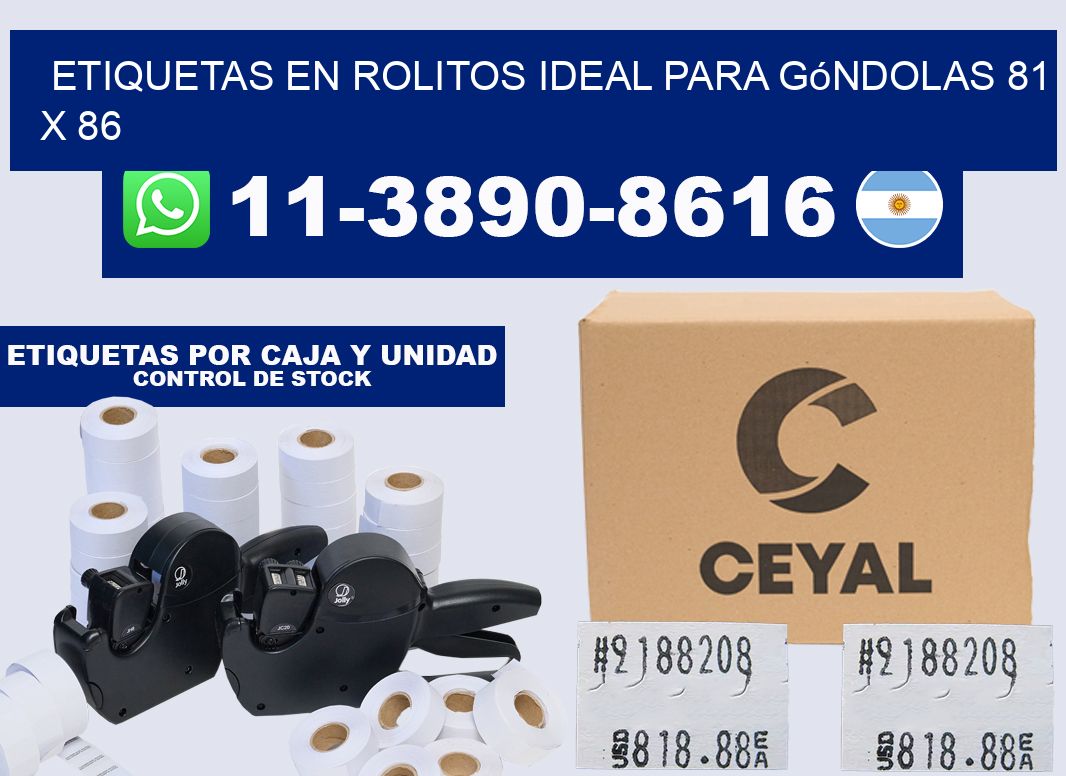 etiquetas en rolitos ideal para góndolas 81 x 86